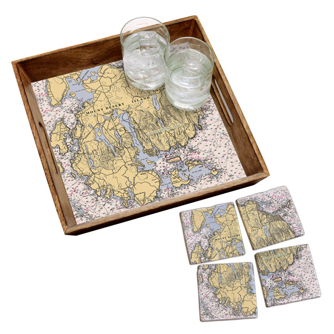 Mount Desert Island, ME - Marble Coaster Set