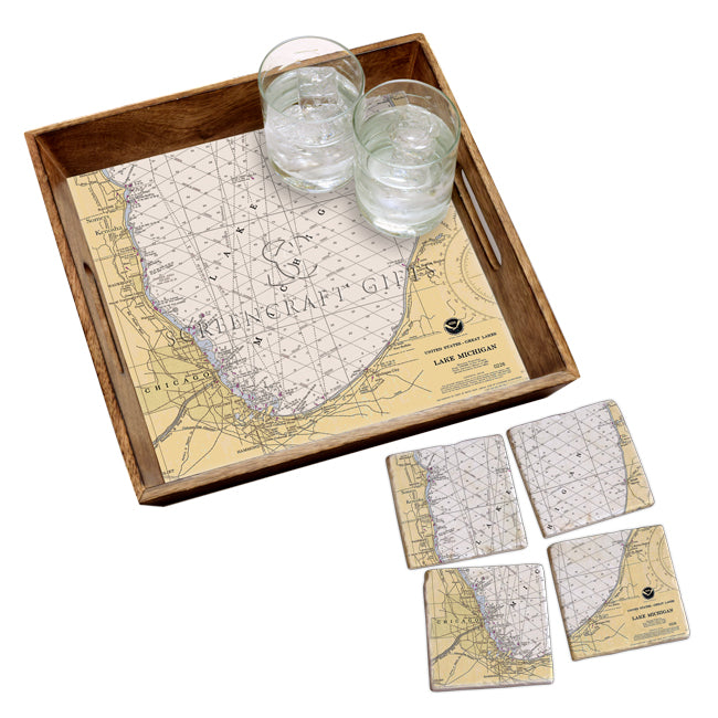 Lake Michigan -  Marble Coaster Set