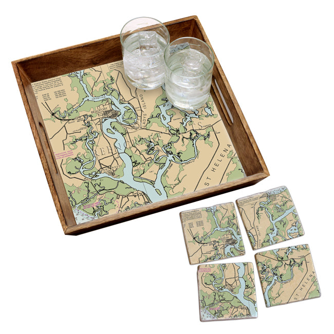 Beaufort, SC-  Marble Coaster Set