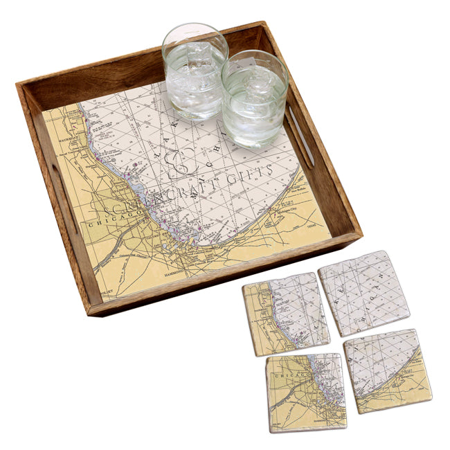 Chicago, IL -  Marble Coaster Set