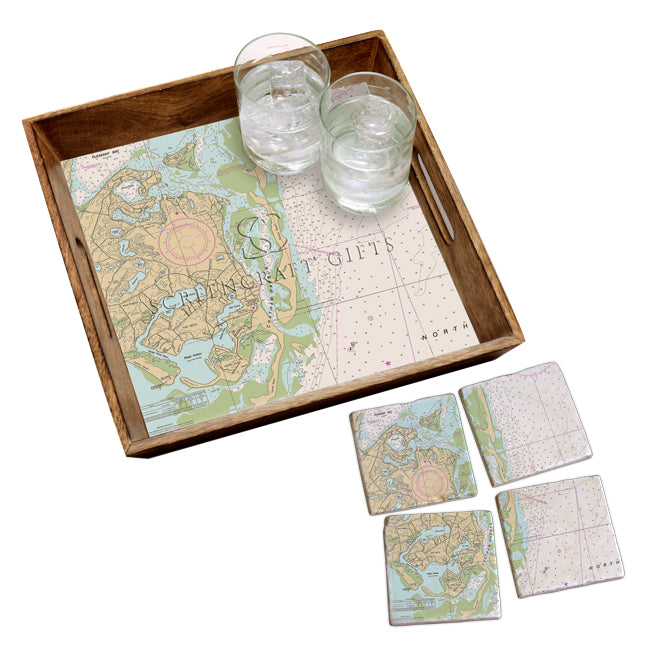 Chatham, MA- Marble Coaster Set