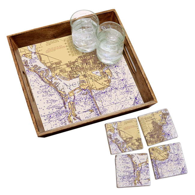 St. Petersburg, FL- Marble Coaster Set