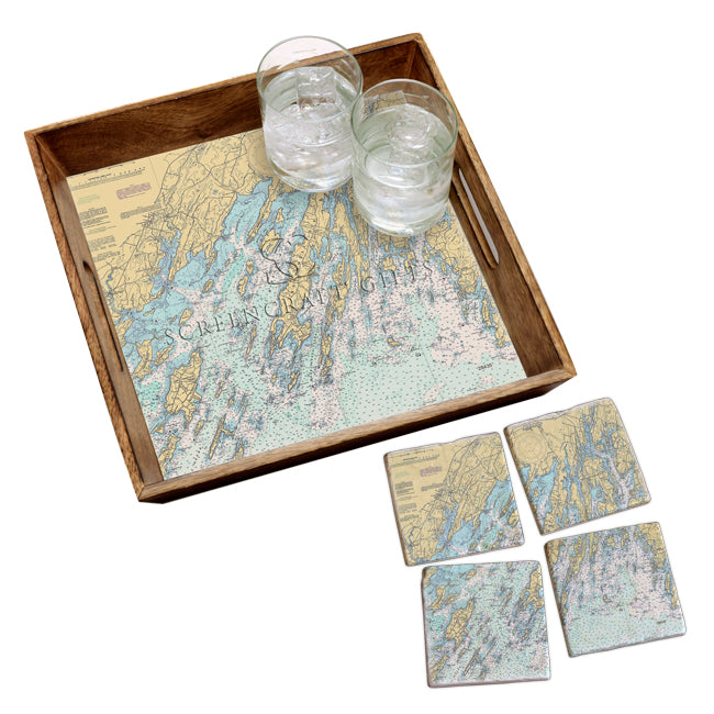 Brunswick, ME - Marble Coaster Set