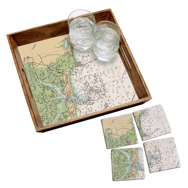 Hampton, NH  - Marble Coaster Set