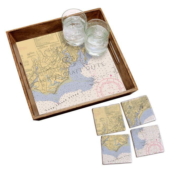 Fairfield, CT- Marble Coaster Set