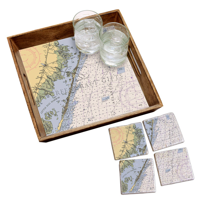 Long Beach Island, NJ- Marble Coaster Set
