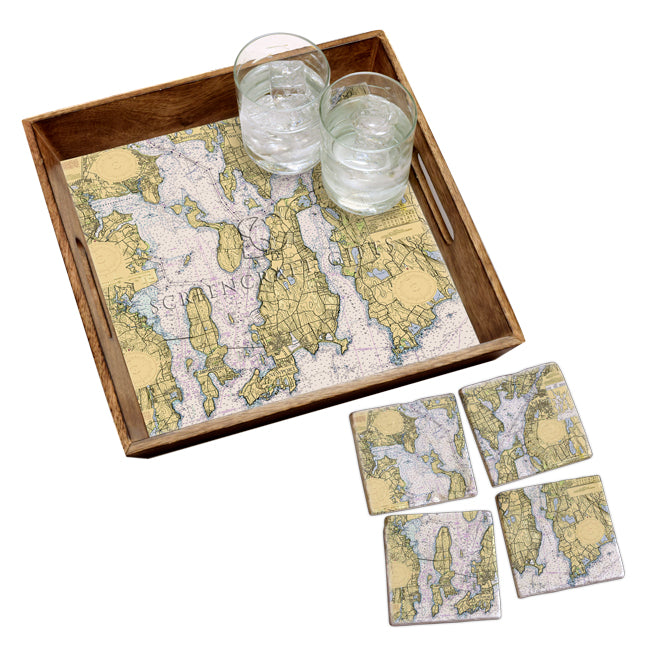 Narragansett Bay- Marble Coaster Set