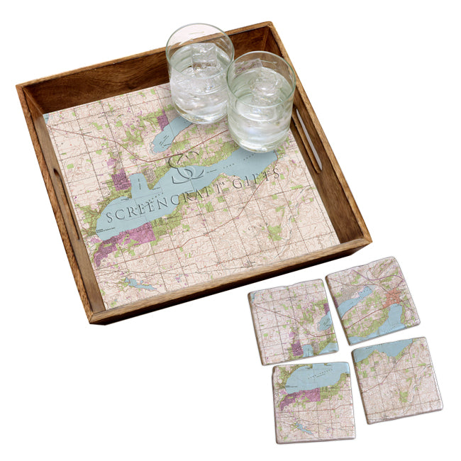 Lake Geneva, WI - Marble Coaster Set