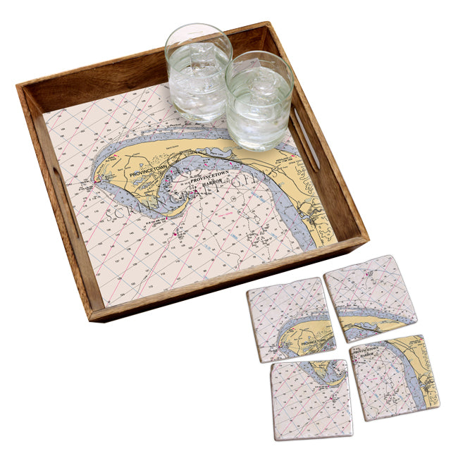 Provincetown, MA - Marble Coaster Set