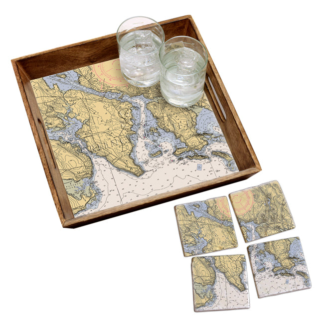 Hancock, ME - Marble Coaster Set