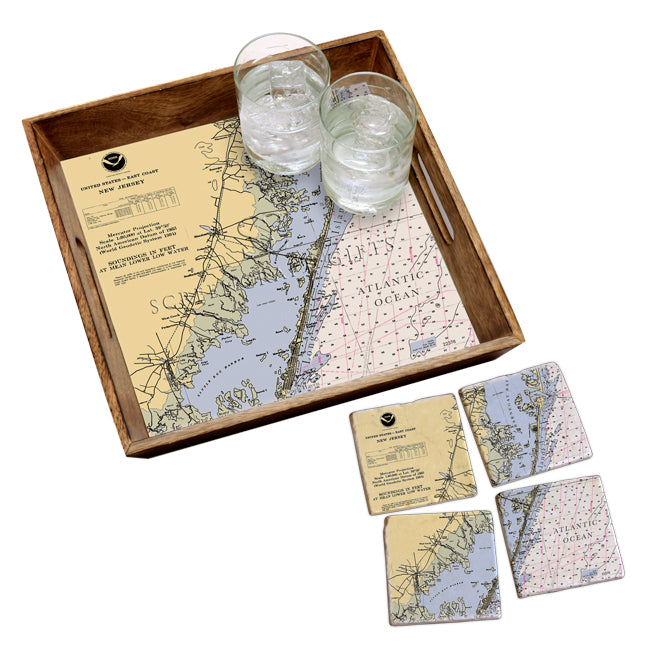 Long Beach Island, NJ- Marble Coaster Set