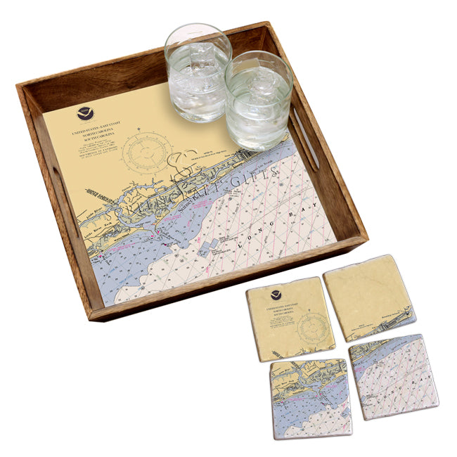 Sunset Beach, NC - Marble Coaster Set