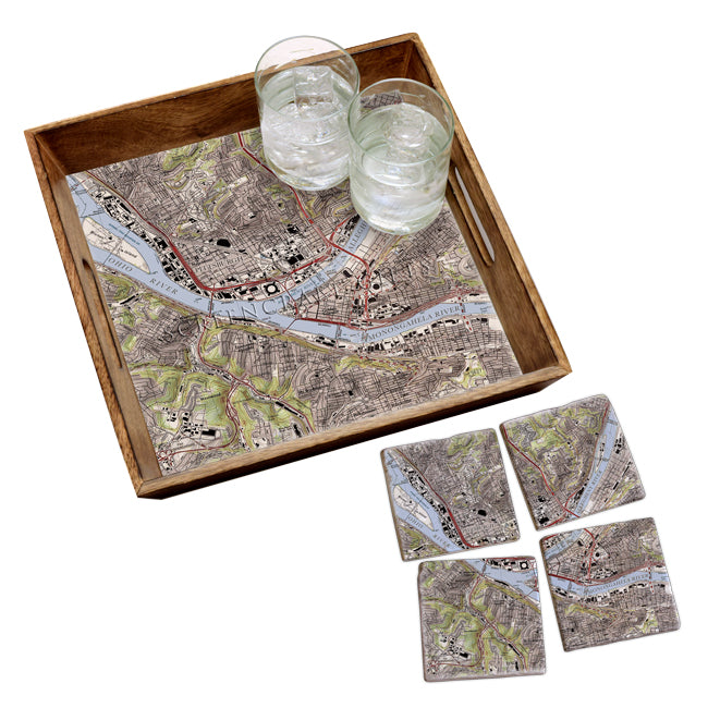 Pittsburgh, PA - Marble Coaster Set