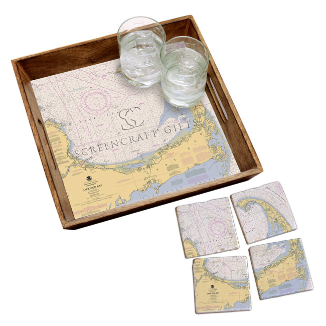 Cape Cod, MA - Marble Coaster Set