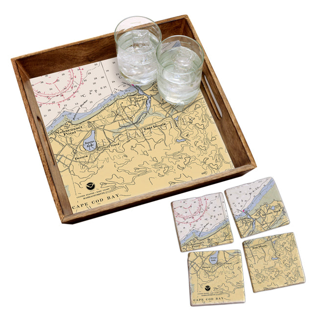Dennis, MA - Marble Coaster Set