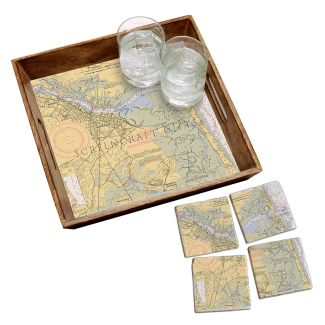 Newburyport, MA - Marble Coaster Set