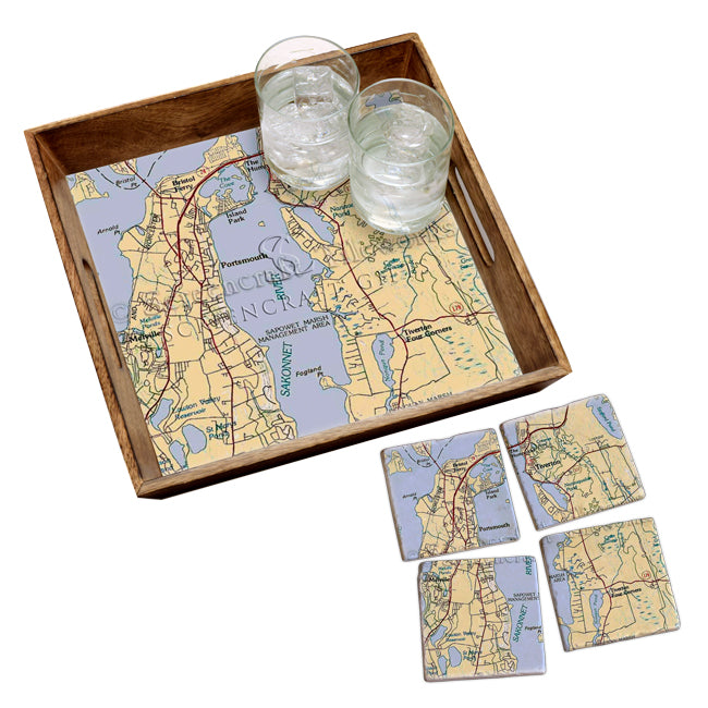 Tiverton, RI - Marble Coaster Set