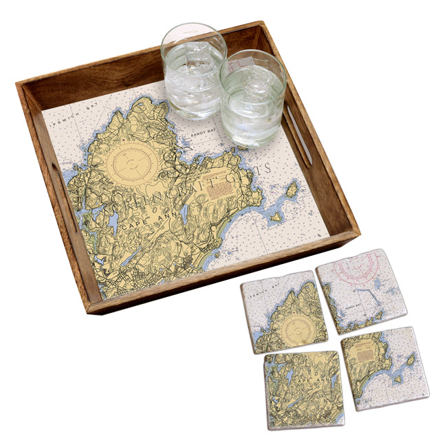 Rockport, MA- Marble Coaster Set