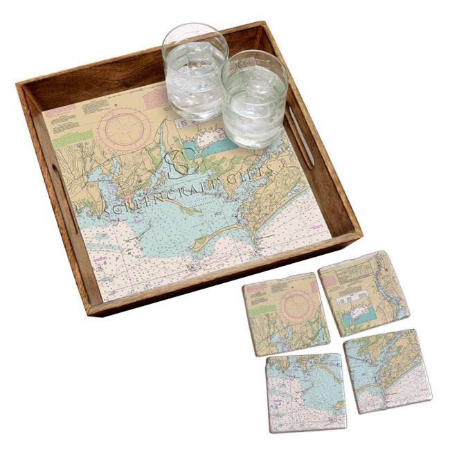 Stonington, CT - Marble Coaster Set