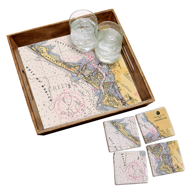 Sarasota, FL  - Marble Coaster Set