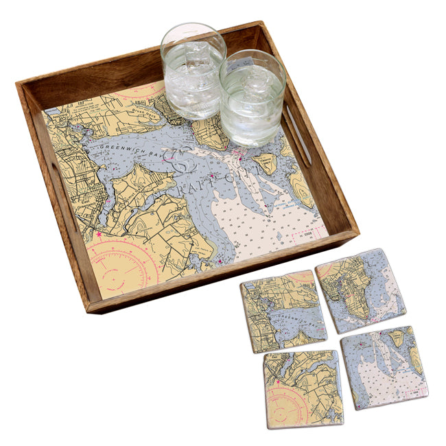East Greenwich, RI- Marble Coaster Set