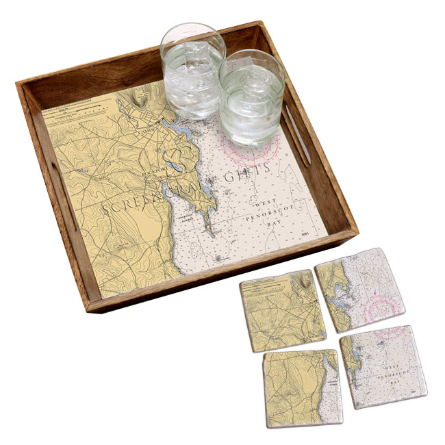 Rockport, ME - Marble Coaster Set
