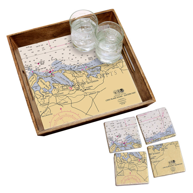 Port Jefferson, NY  - Marble Coaster Set