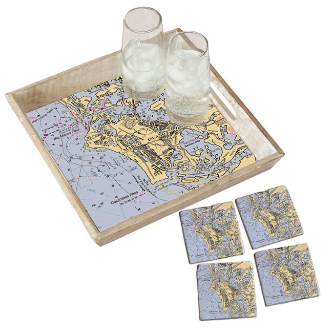 Marco Island, FL - Marble Coaster Set