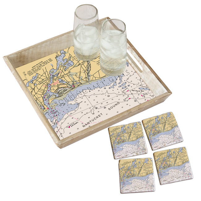 West Dennis, MA  - Marble Coaster Set