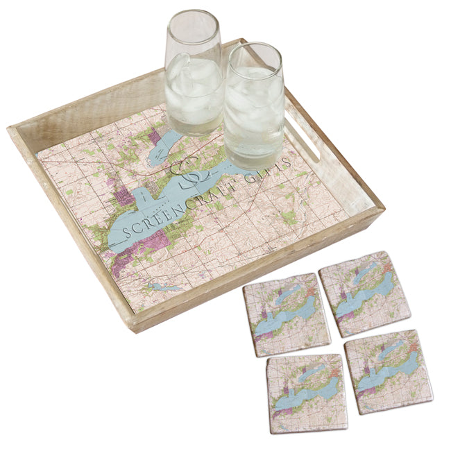 Lake Geneva, WI - Marble Coaster Set
