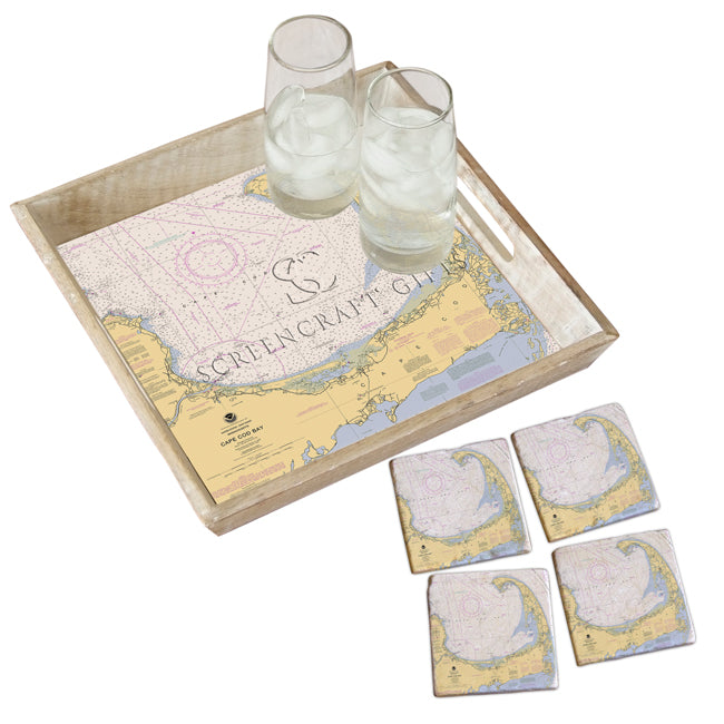 Cape Cod, MA - Marble Coaster Set