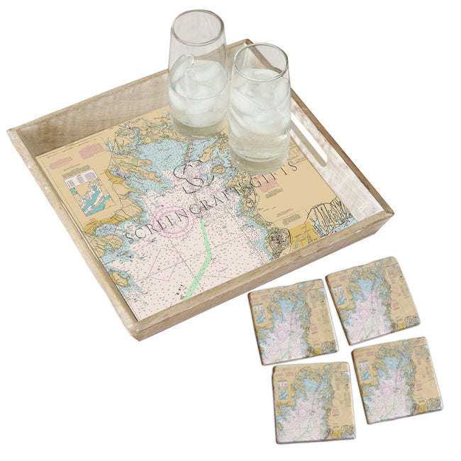 Buzzards Bay,  MA - Marble Coaster Set