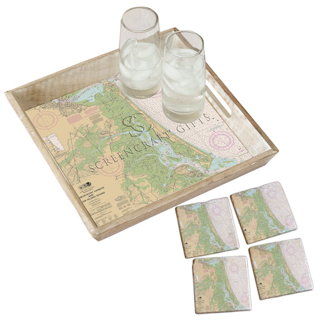 Plum Island, MA- Marble Coaster Set