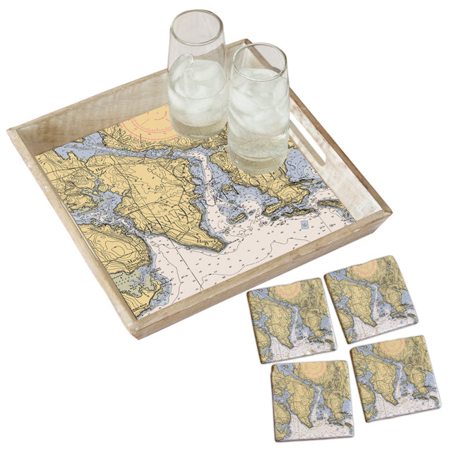 Hancock, ME - Marble Coaster Set