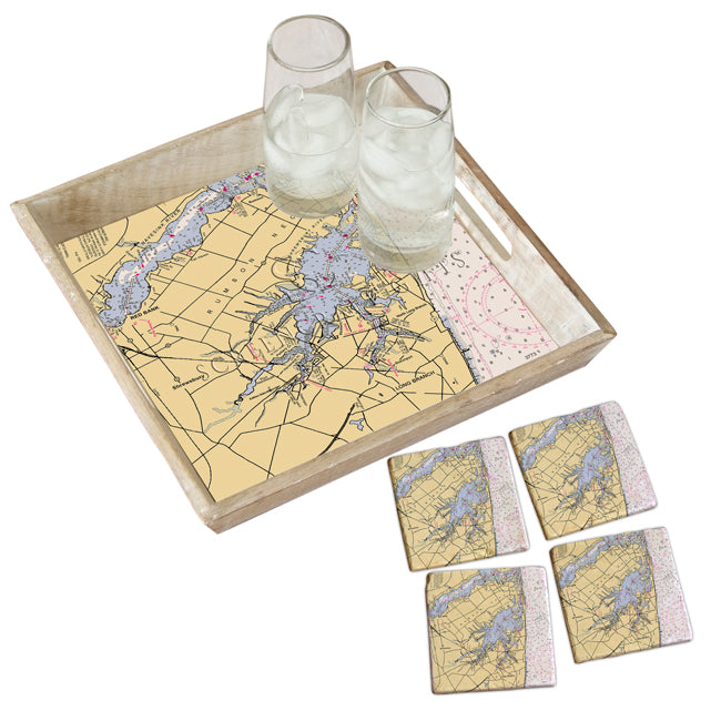 Rumson, NJ-  Marble Coaster Set