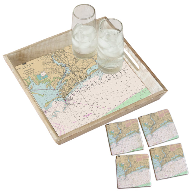 Westerly, RI  - Marble Coaster Set