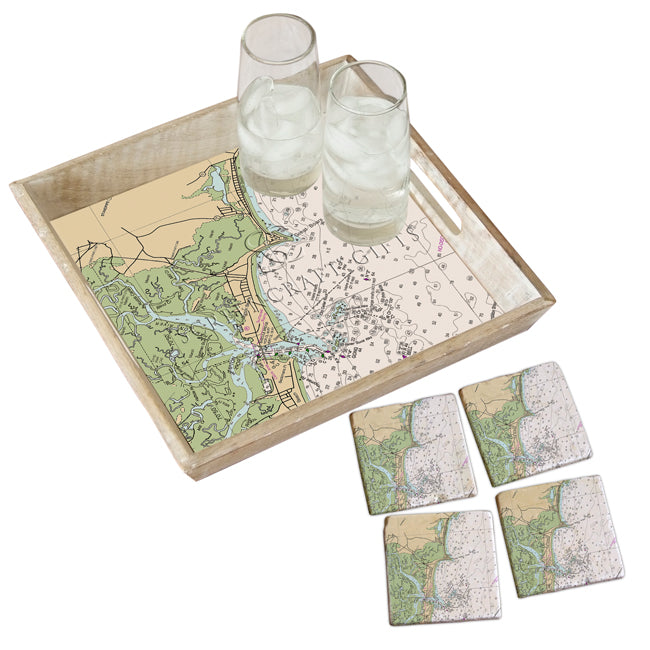 Hampton, NH  - Marble Coaster Set