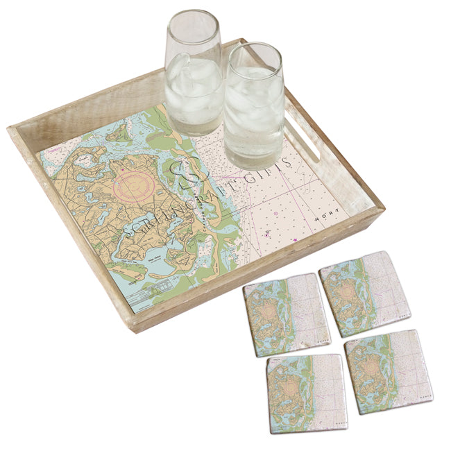 Chatham, MA- Marble Coaster Set