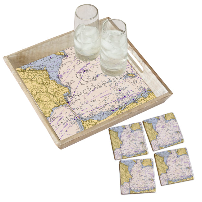 Sausalito, CA  - Marble Coaster Set