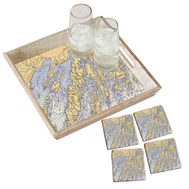 Harpswell, ME- Marble Coaster Set