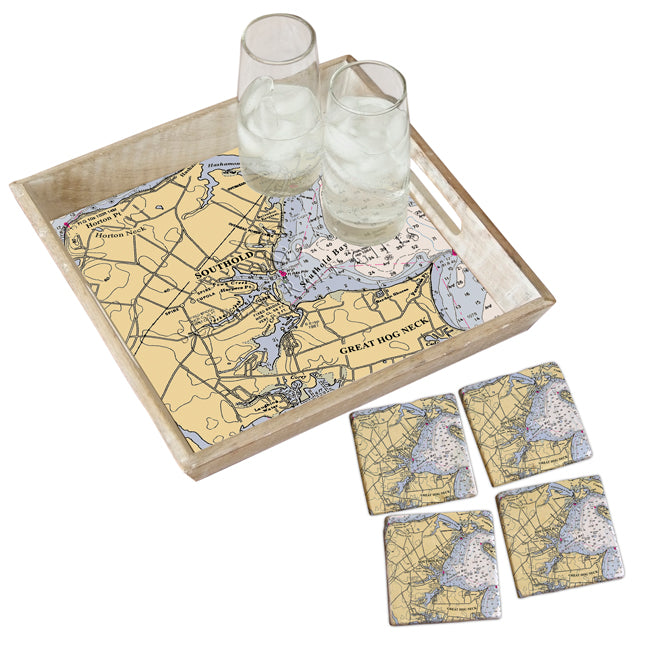 Southold, NY - Marble Coaster Set