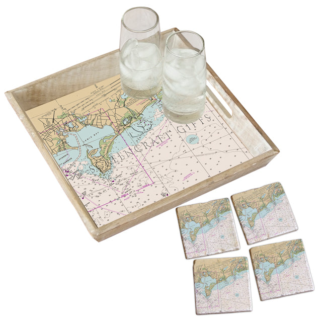 West Yarmouth, MA - Marble Coaster Set