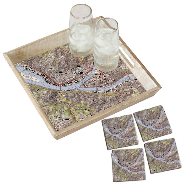 Pittsburgh, PA - Marble Coaster Set