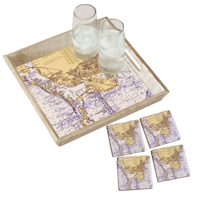 St. Petersburg, FL- Marble Coaster Set