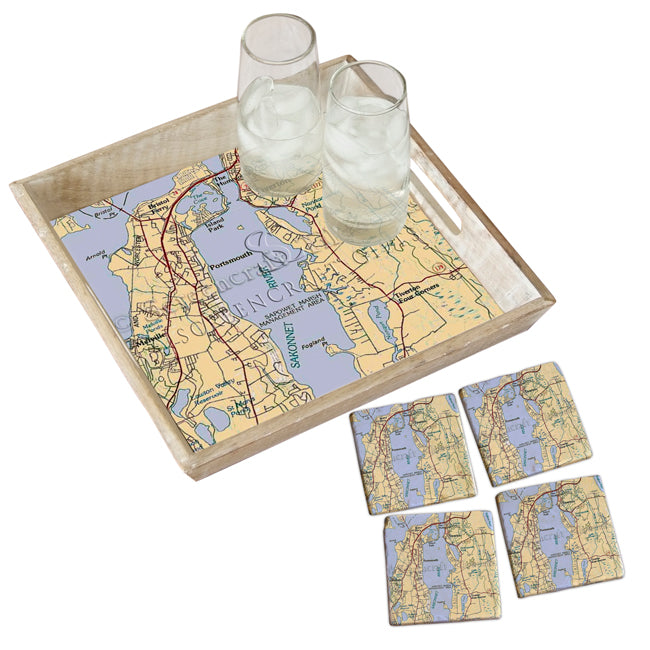Tiverton, RI - Marble Coaster Set