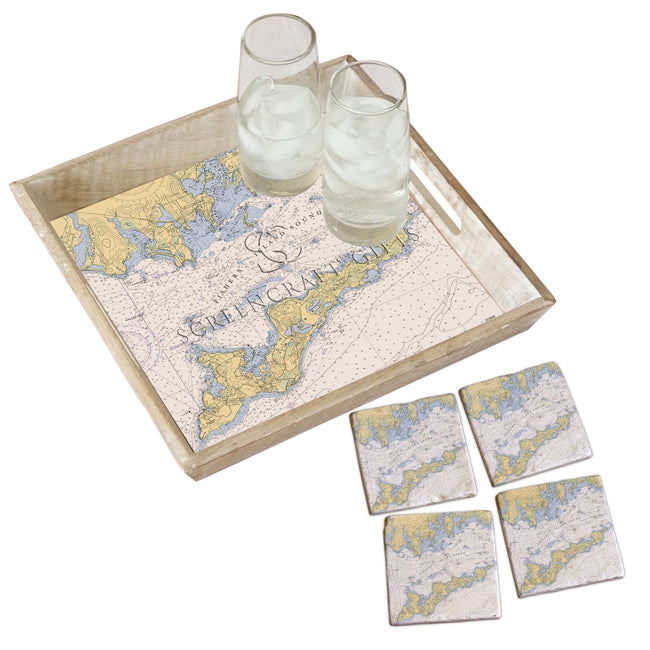 Fishers Island, NY - Marble Coaster Set
