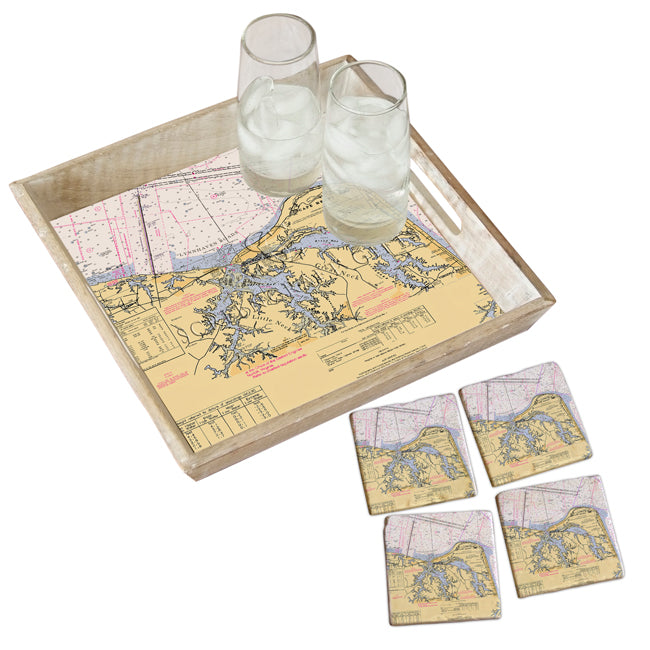 Cape Henry, VA  - Marble Coaster Set
