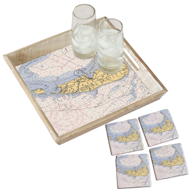Nantucket, MA  - Marble Coaster Set