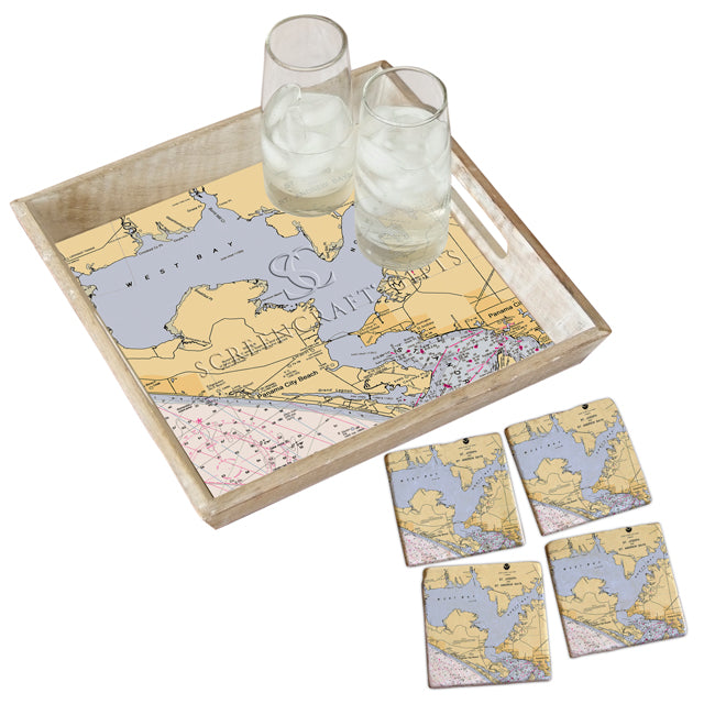 Panama City Beach, FL - Marble Coaster Set