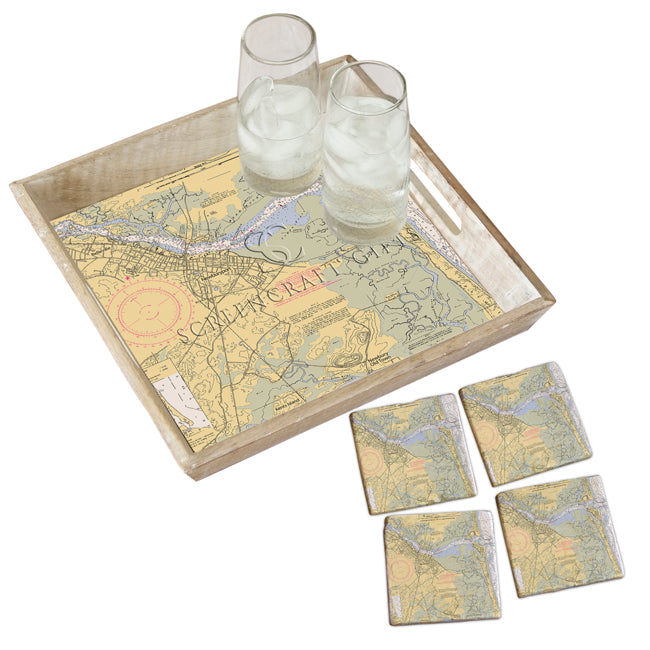 Newburyport, MA - Marble Coaster Set